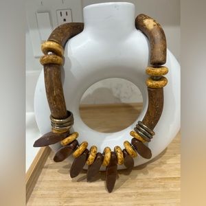 BIG BOLD CHUNKY BOHO WOOD NECKLACE